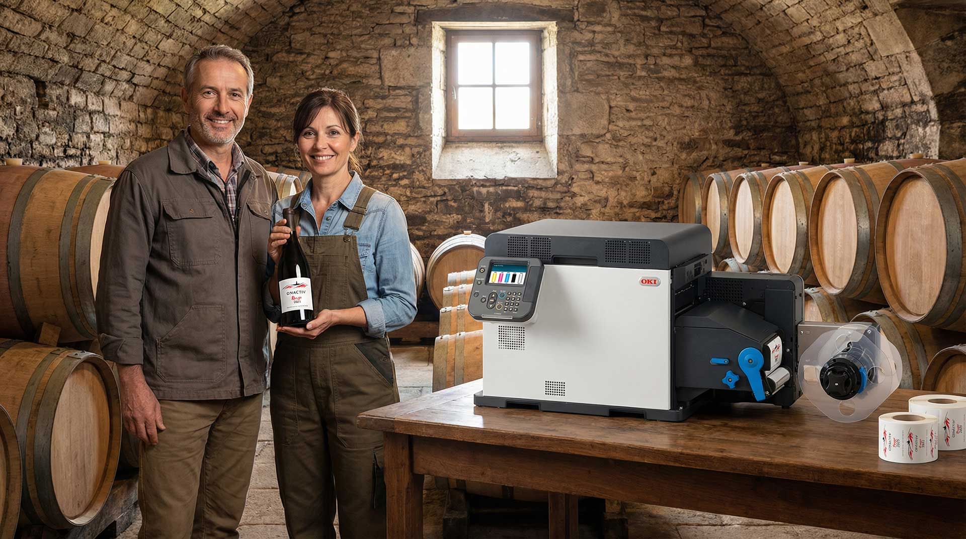 Témoignage d'un couple de vignerons suite à l'achet d'une imprimante OKI Pro1050
