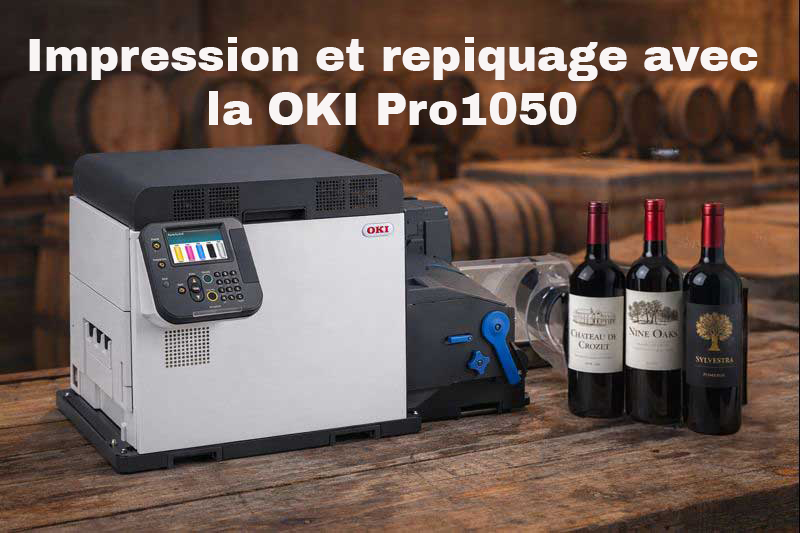 Video de l'imprimante d'étiquettes OKI Pro1050 en train de faire du repiquage d'étiquettes