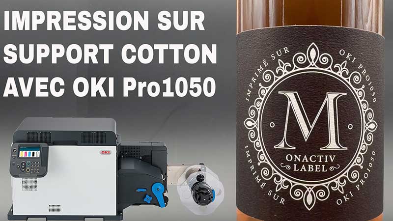 Video OKI Pro1050 impression sur Cotton