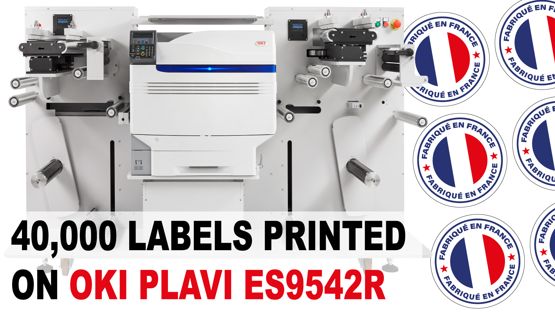 Video présentant l'imprimante d'étiquettes OKI PLAVI ES9542R imprimer 40000 étiquettes sur support PP